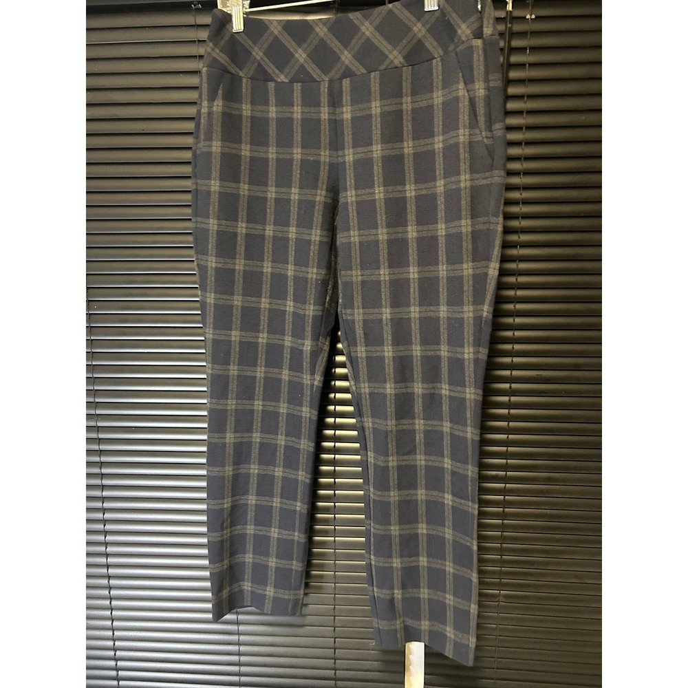 Cabi Trousers Womens 6 Blue Plaid Check Style 3572 Career Casual